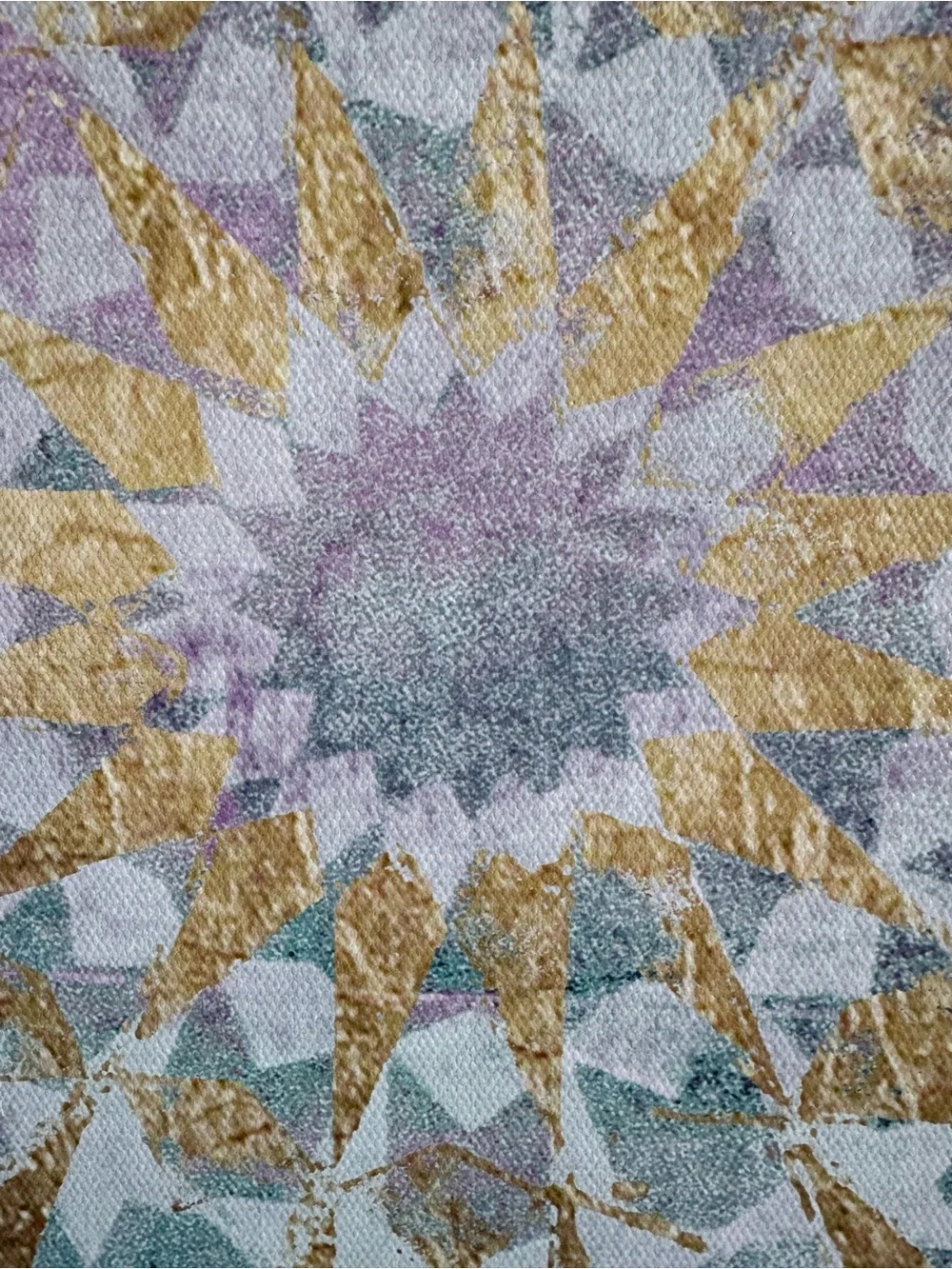 Oliver Gal Mandala Wall Art 1.5”Canvas Purple, Teal & Gold Bohemian Abstract